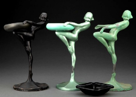 Girl Holding an Ashtray Sculpture